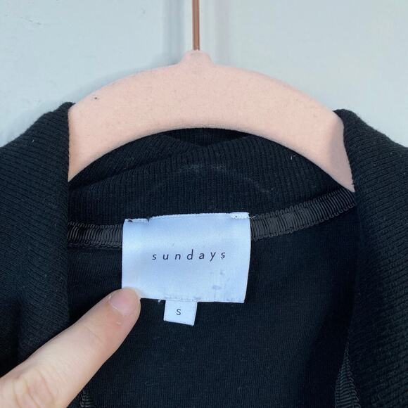 SUNDAYS Tess Stand Collar Jumpsuit Size Small Black Anthropologie Casual Lounge - Picture 6 of 8